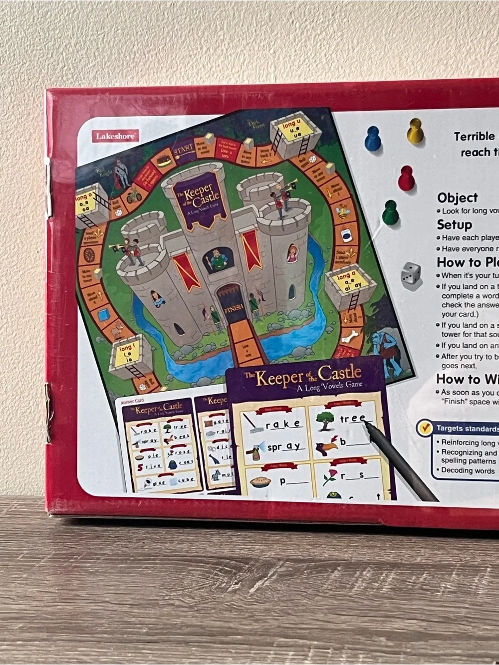 NEW The Keeper of the Castle A Long Vowels Game 2-4 Players Ages 6+ Lakeshore